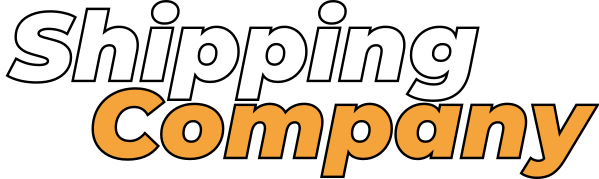 Logo von Shipping Company: &ldquo;Shipping&rdquo; in Weiß und &ldquo;Company&rdquo; in Orange